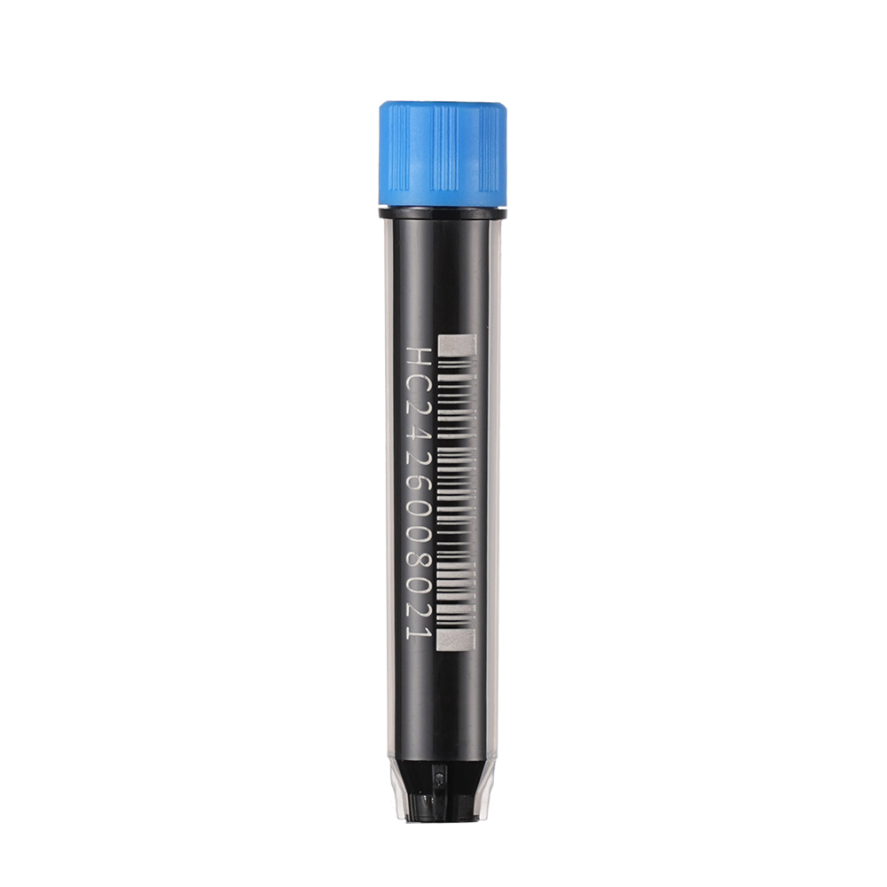 413034 冻存管，三码合一，1.0mL，PP，外旋，φ8mm自立式，黑底白码，SBS 12×8盒装，盒子带侧码，底码，灭菌；