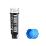 413037 冻存管，三码合一，0.5mL，PP，外旋，φ8mm自立式，黑底白码，方形14×14盒装，盒子带侧码，灭菌；